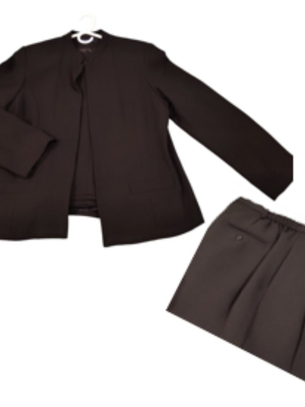 Karen Scott Small Collar Pant Suite Size 14 Black